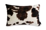 スペイン製起毛スエードタッチ 牛柄クッション ブラウン 45×30cm 中材付
