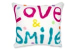 LOVE&SMILE ハンドメイドメッセージビッグフリースクッション 60×55cm 中材付