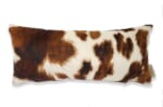 スペイン製起毛スエードタッチ 牛柄横長クッション ライトブラウン 45×20cm 中材付