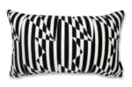 Stripey ZigZag Bird Monochrome cushion by Kirkby Design x ELEY KISHIMOTO（イーリー キシモト）fabric クッション 50×30cm 中材付