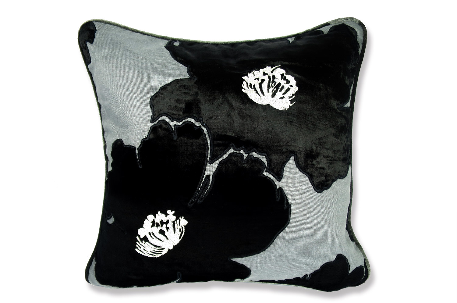 Casamance カサマンス フラワー刺繍アップリケクッションカバー No 292 45 45cm