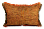 シャギーフリンジクッション オレンジミックス 45(49)×30(34)cm 中材付