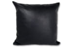 The KongoLeather ブラックレザー＆ラッカーニジップクッションカバー 45×45cm
