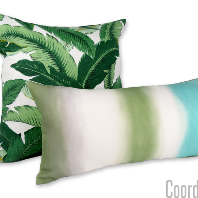 The Mint Gradation ミントグラデーションクッション sun+sun mint 撥水加工 50×24cm 中材付