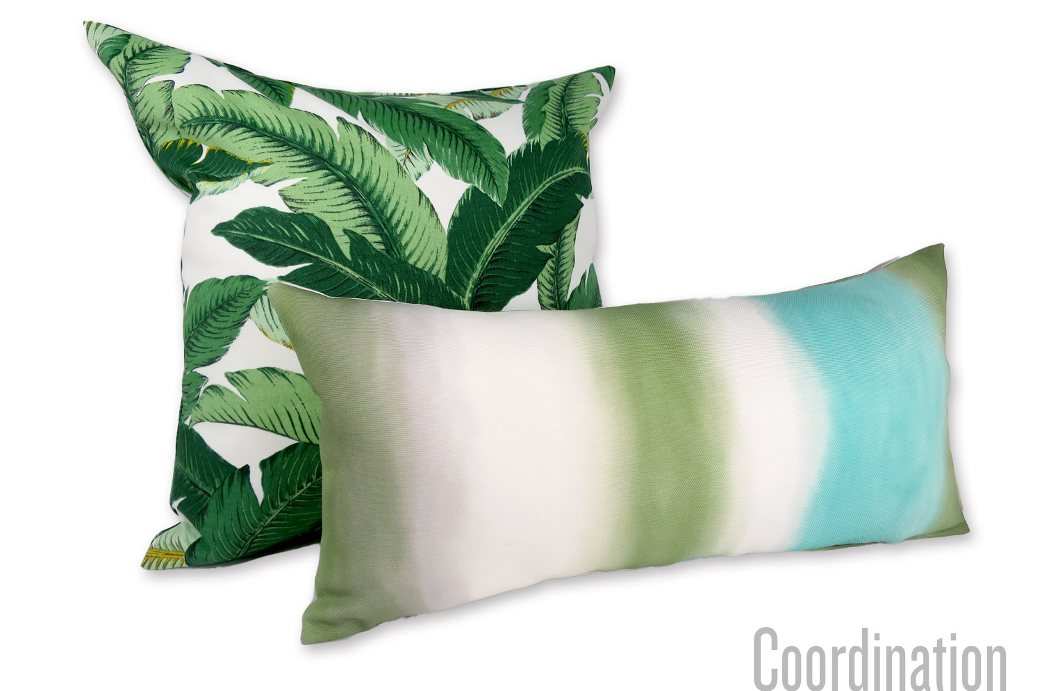 The Mint Gradation ミントグラデーションクッション sun+sun mint 撥水加工 50×24cm 中材付