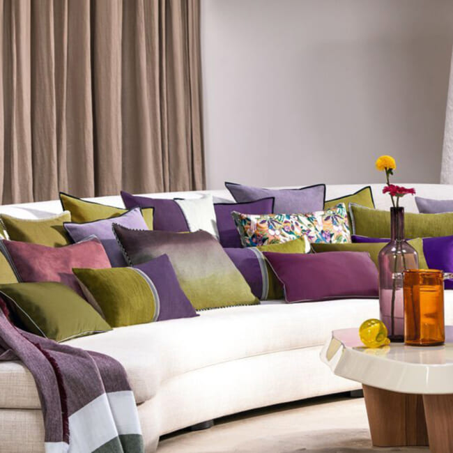 【海外取寄品】CASAMANCE GUETHARY ゲタリー クッション(オリーブ) 60×40cm 中材付