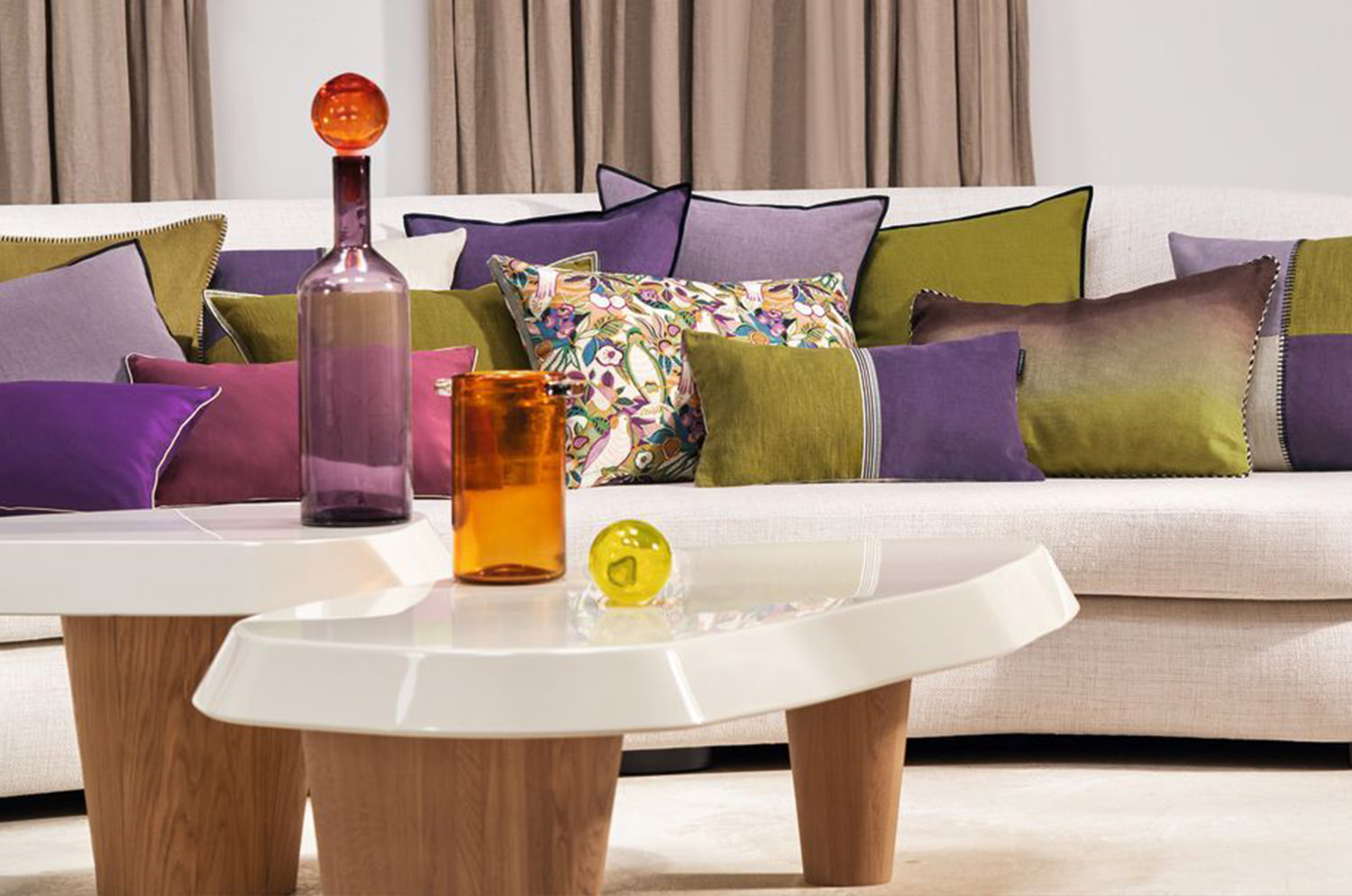 【海外取寄品】CASAMANCE GUETHARY ゲタリー クッション(オリーブ) 60×40cm 中材付