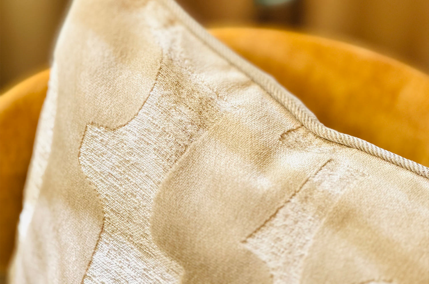 The Modern art mahori Velvet マオリ ジャカードベルベット クッションカバー (ナチュラル） 45×45cm