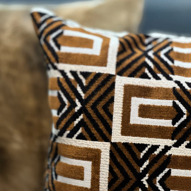 The Kenya ケニア ジャガードベルベット×ブークレ クッションカバー 50×50cm