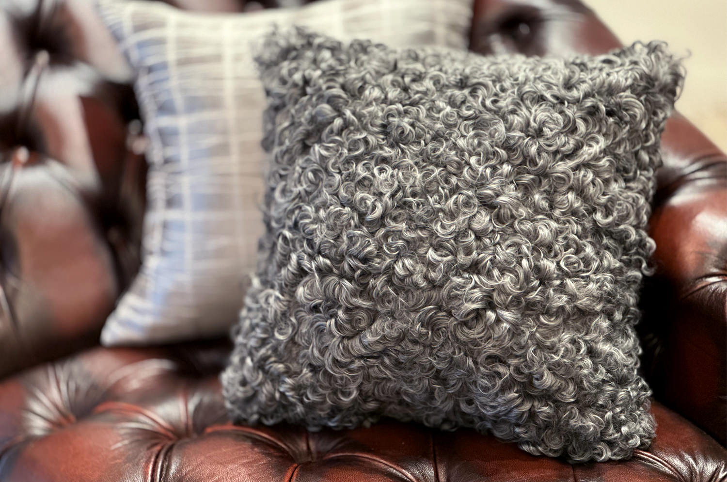 The Gotland Sheep ゴットランドシープクッションカバー (シルキーグレー) 40×40cm