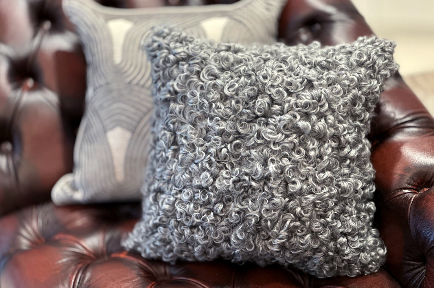 The Gotland Sheep ゴットランドシープクッションカバー (ホワイトグレー) 40×40cm