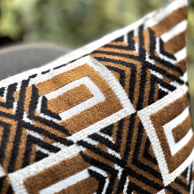The Kenya ケニア ジャガードベルベット×ブークレ クッションカバー 50×50cm