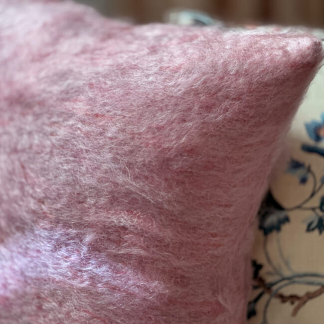 The Kid Mohair BALMUIR キッドモヘアクッションカバー ピンク 50×50cm