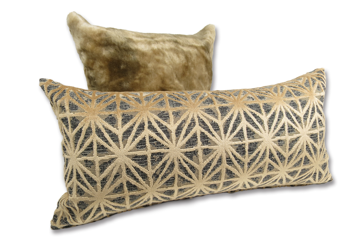 The Pharaon ファラオン ジャガードベルベットクッション (CAMEL) 65×32cm 中材付