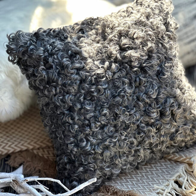 The Gotland Sheep ゴットランドシープクッションカバー (シルキーグレー) 40×40cm