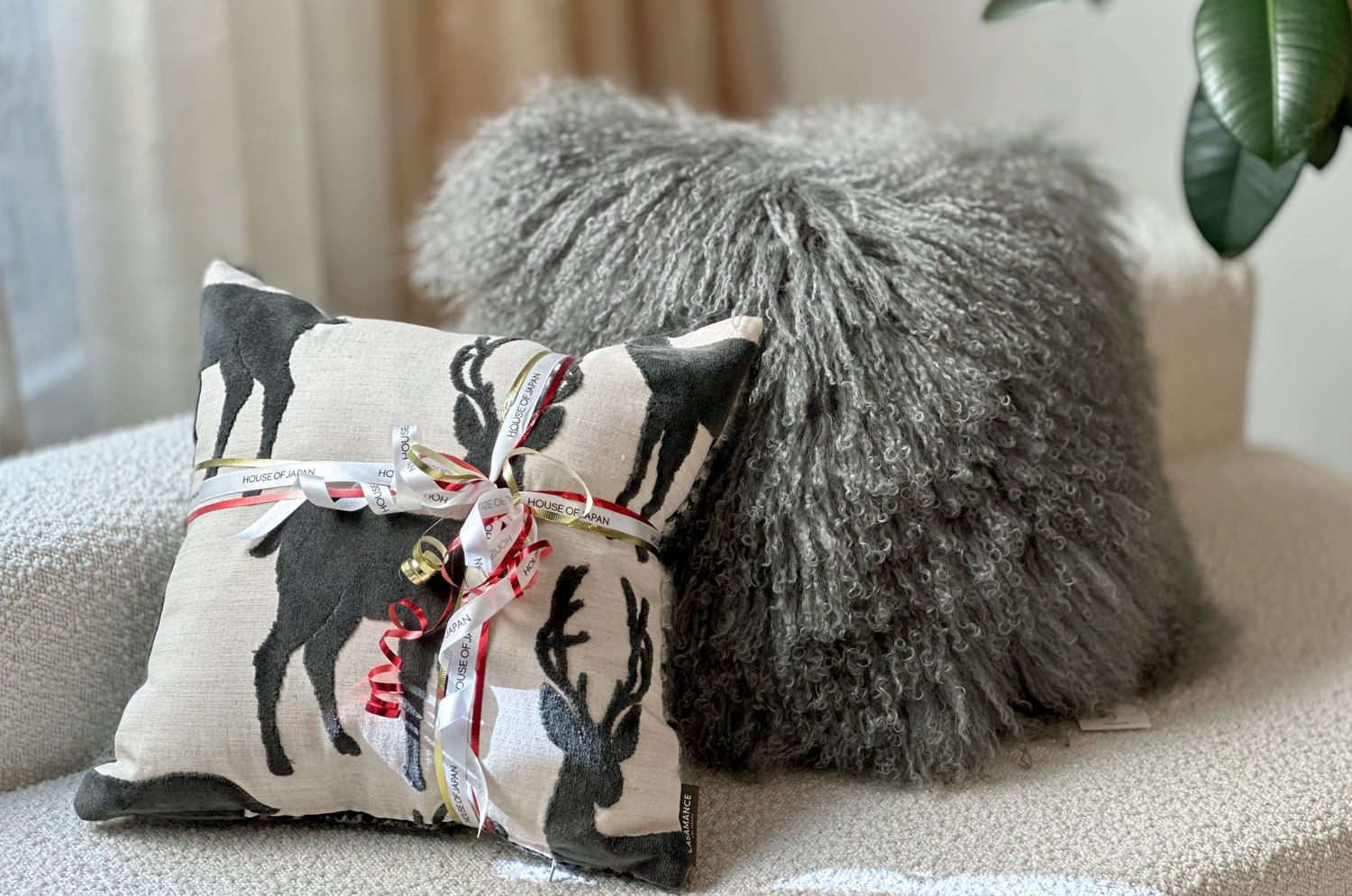 The Luxury Tibet Lamb 全面チベットラムクッションカバー (ドゥリズルグレー) 40×40cm