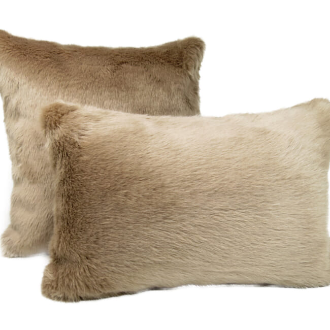 The Heat Luxury ヒートラグジュアリーファー クッションカバー (Camel) 45×45cm