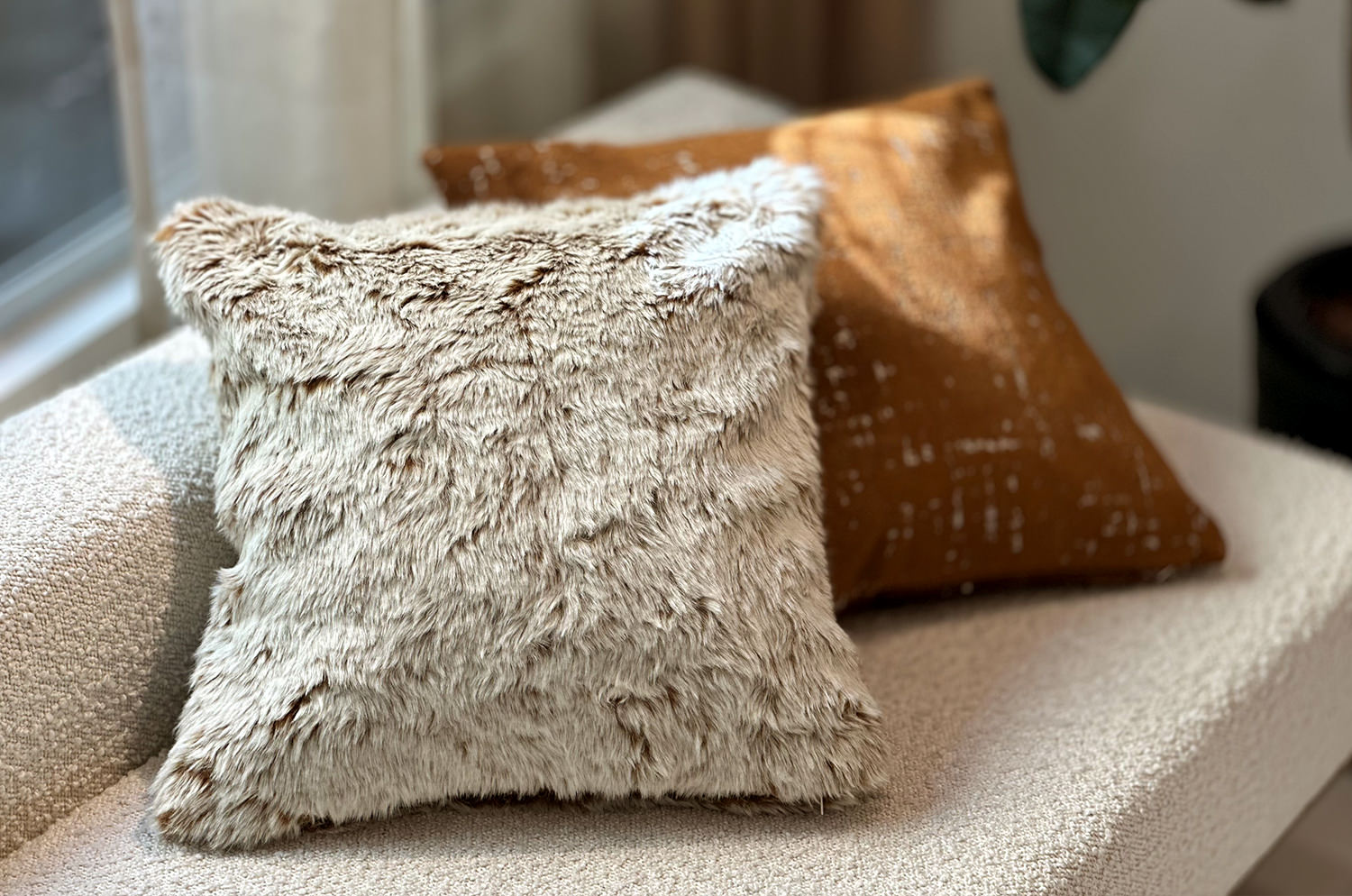 The Snow Top スノートップ エコファークッションカバー（Caramel）40×40cm