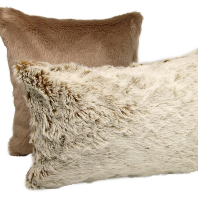 The Snow Top スノートップ エコファークッション（Caramel）45×30cm 中材付