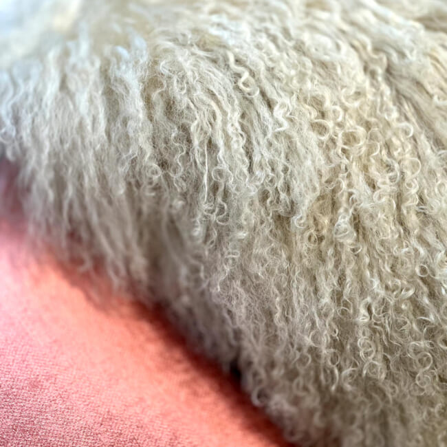 The Luxury Tibet Lamb 全面チベットラムクッションカバー (ラテ) 40×40cm