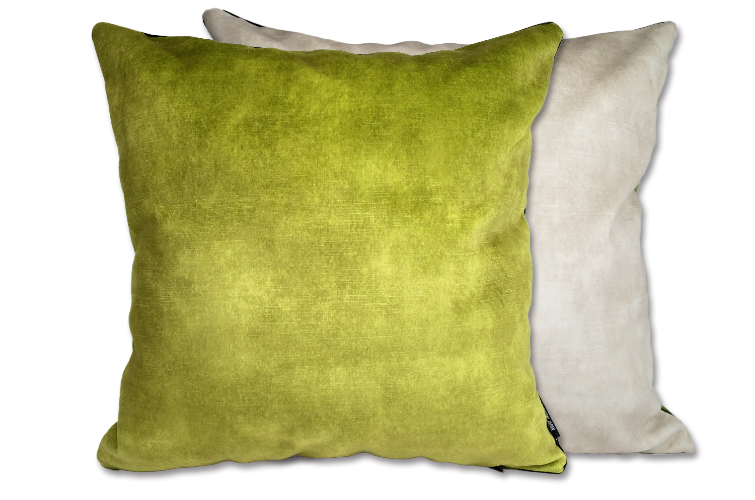 The CASAMANCE カサマンス ニット・ベルベット ツートンクッションカバー (セージ＆アイボリー) 45×45cm