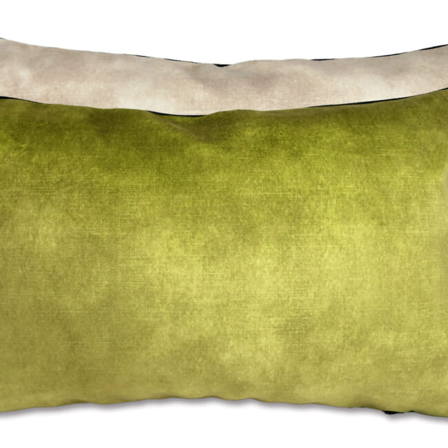 The CASAMANCE カサマンス ニット・ベルベット ツートンクッション(セージ＆アイボリー) 45×30cm中材付