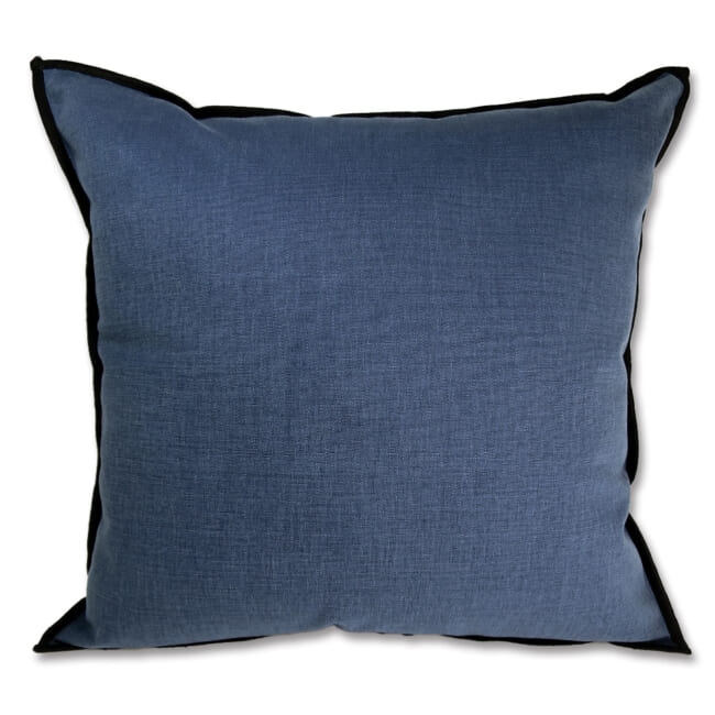 The Italy cotton イタリアブラッシュドコットン クッションカバー フレーム (ダークネイビー) 45×45cm