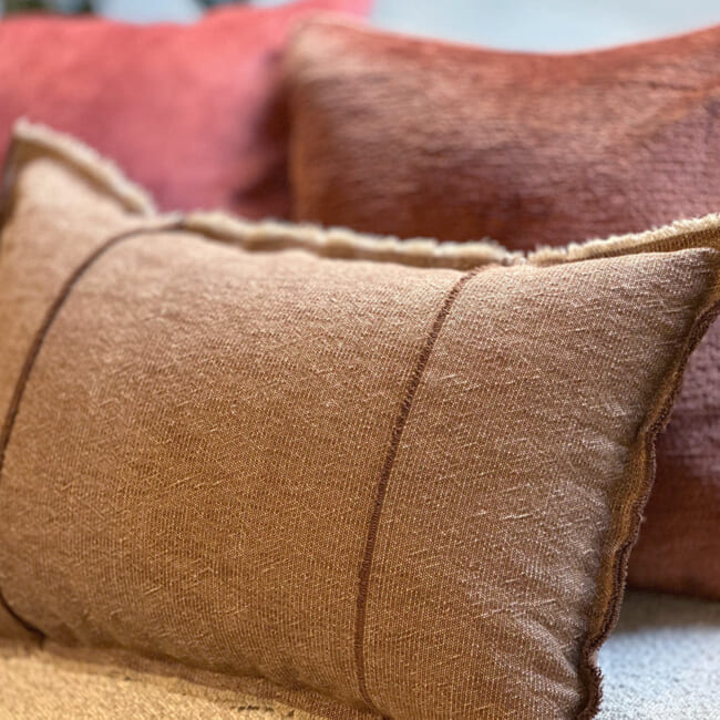 The Noble ソフトグロウベルベット パイピング付クッションカバー(Spice) 50×50cm