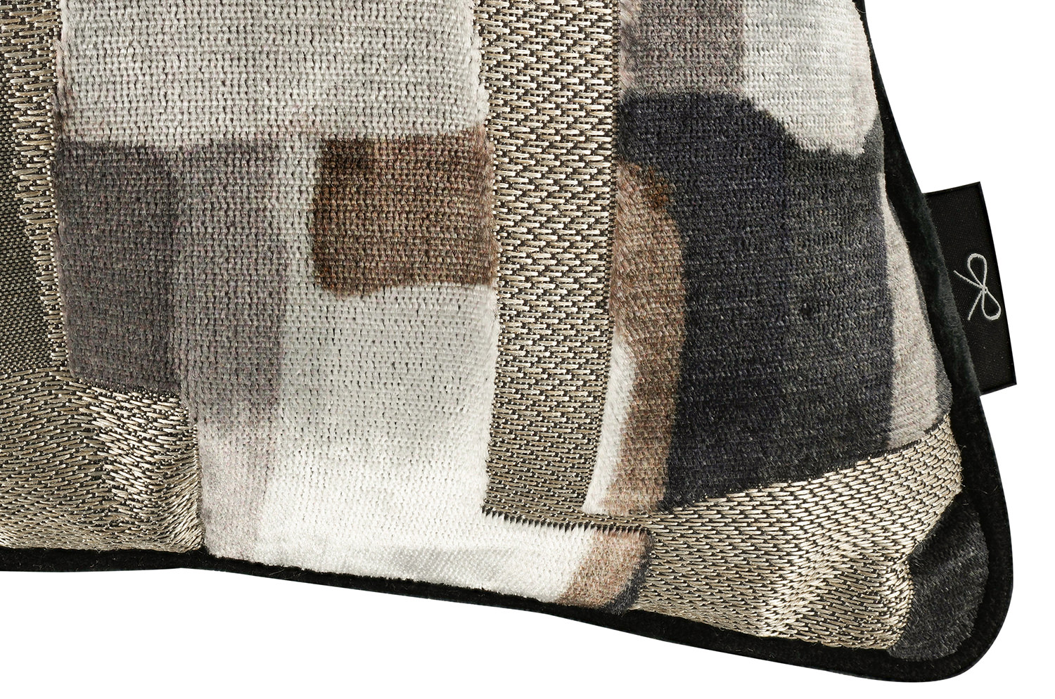 【海外取寄品】BLACK edition(ブラックエディション) Quadrata クッション(Mercury) 60x40cm 中材付