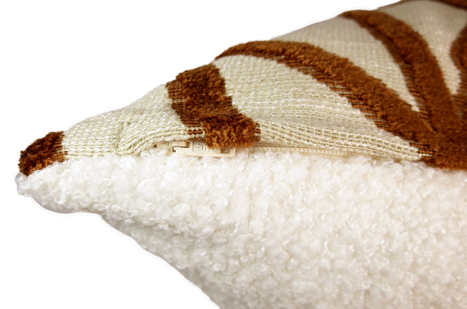 The BLUES ブルース フレンチジャガードベルベット×ブークレ クッションカバー 45×45cm