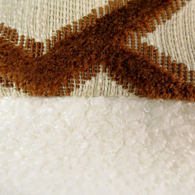 The BLUES ブルース フレンチジャガードベルベット×ブークレ クッション 45×30cm 中材付