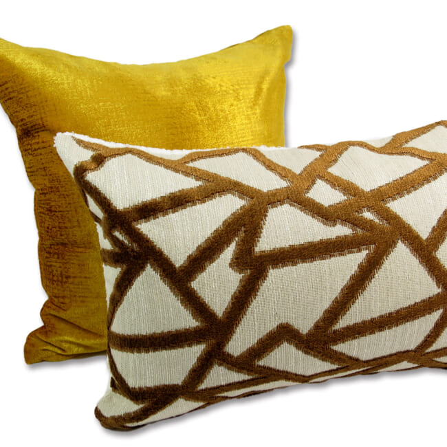 The BLUES ブルース フレンチジャガードベルベット×ブークレ クッション 45×30cm 中材付