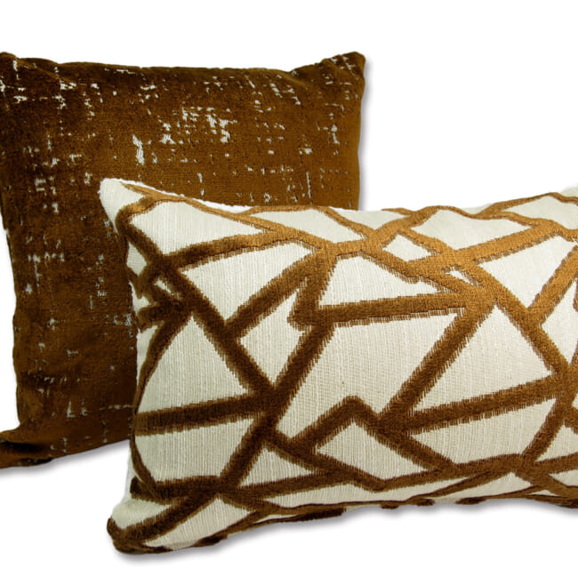 The BLUES ブルース フレンチジャガードベルベット×ブークレ クッション 45×30cm 中材付