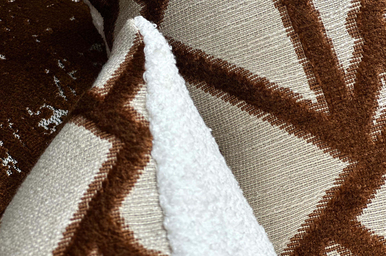 The BLUES ブルース フレンチジャガードベルベット×ブークレ クッションカバー 45×45cm