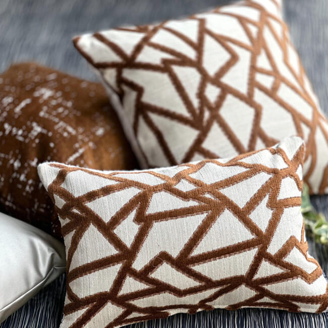 The BLUES ブルース フレンチジャガードベルベット×ブークレ クッションカバー 45×45cm