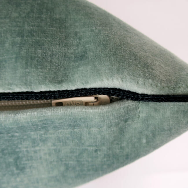 ニット・ベルベット クッションカバー (アクアグリーン) 40×40cm