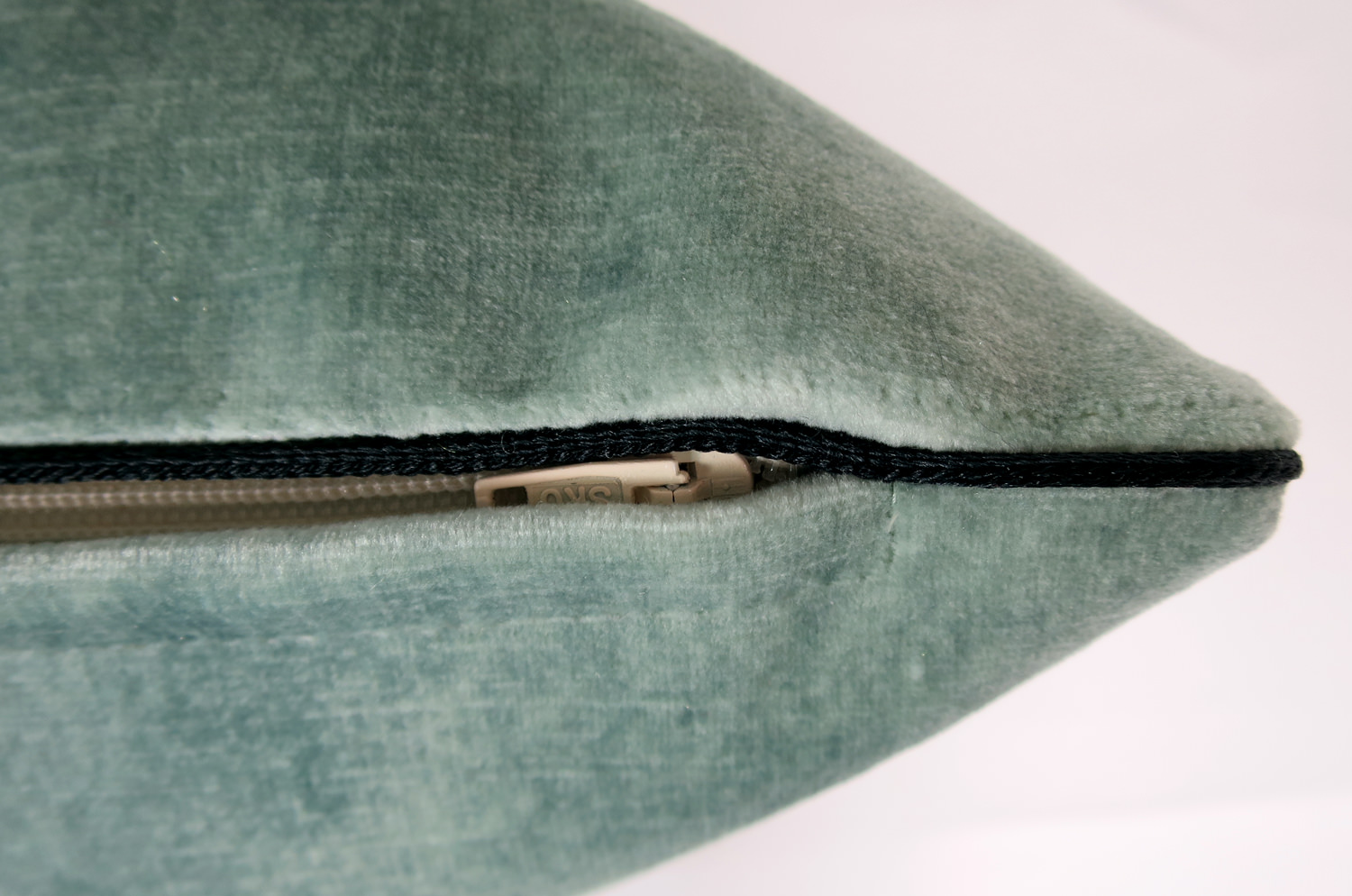 ニット・ベルベット クッションカバー (アクアグリーン) 40×40cm