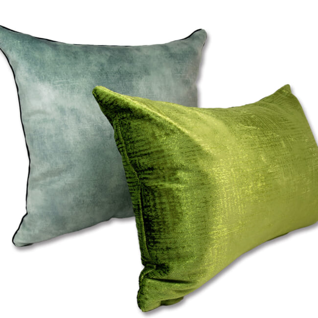 ニット・ベルベット クッションカバー (アクアグリーン) 40×40cm