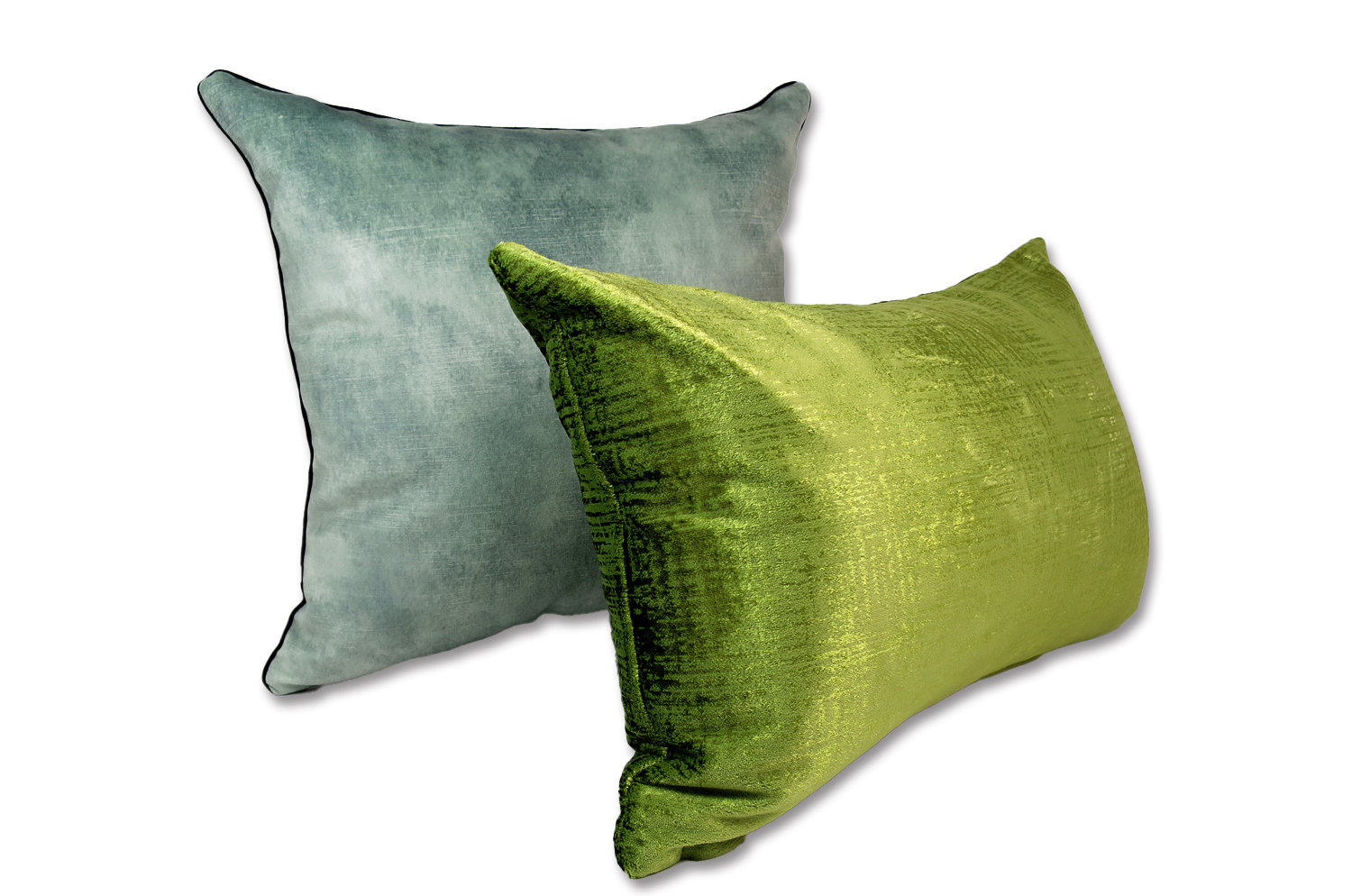 ニット・ベルベット クッションカバー (アクアグリーン) 40×40cm