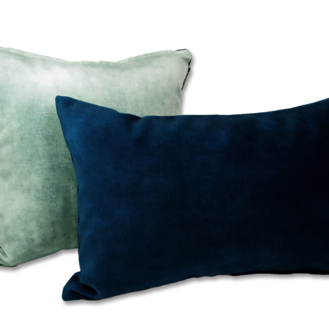 ニット・ベルベット クッションカバー (アクアグリーン) 40×40cm