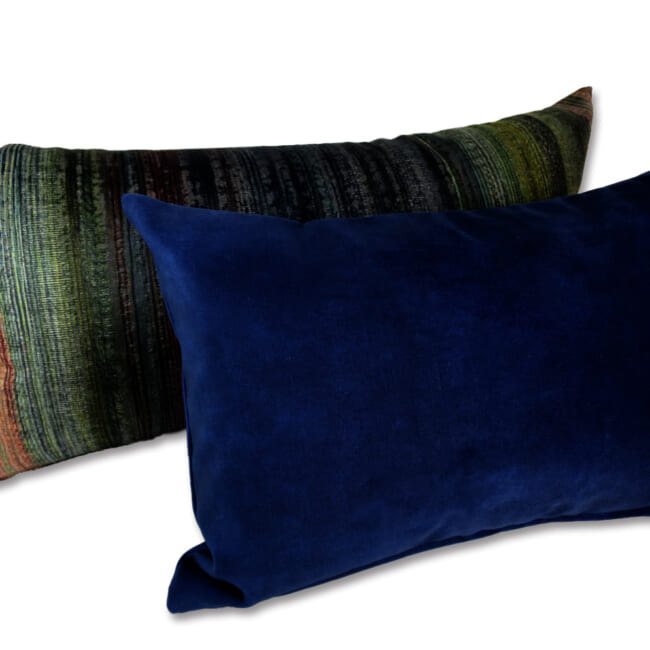 The CASAMANCE カサマンス ニット・ベルベット クッション(ネイビー) 45×30cm 中材付