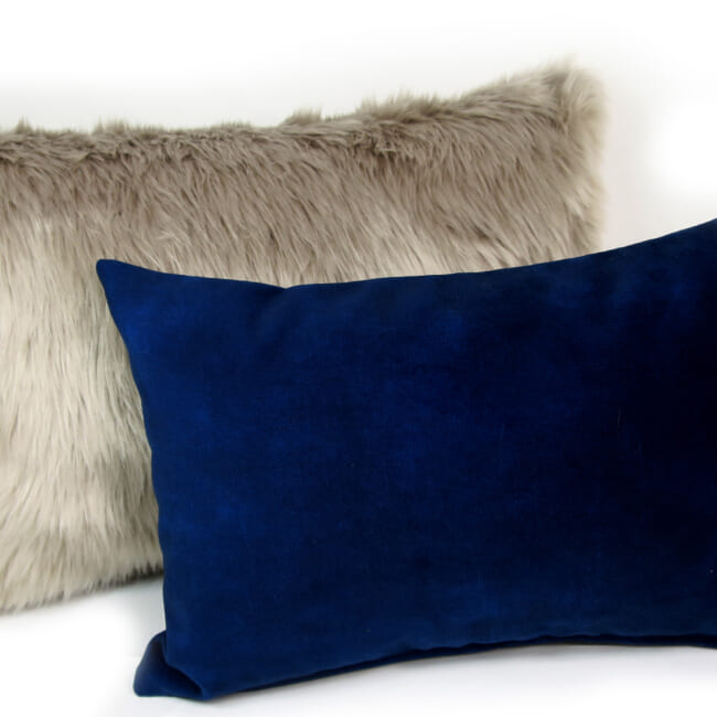 The CASAMANCE カサマンス ニット・ベルベット クッション(ネイビー) 45×30cm 中材付