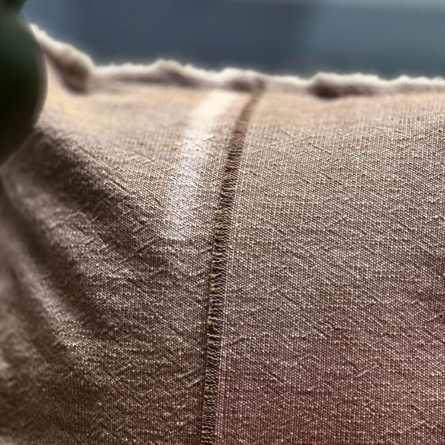 The Pure Fringe 自然素材フリンジ付きクッションカバー リネン&コットン (Cocoa) 50×50cm