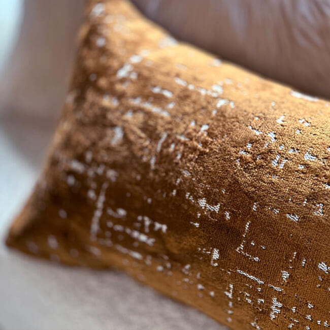 The SPHINX スフィンクス フレンチデザインベルベット クッション (ブロンズ) 45×30cm 中材付