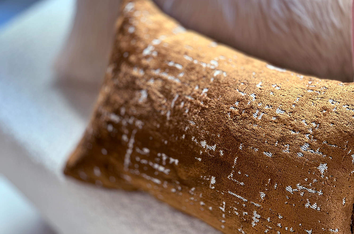 The SPHINX スフィンクス フレンチデザインベルベット クッション (ブロンズ) 45×30cm 中材付