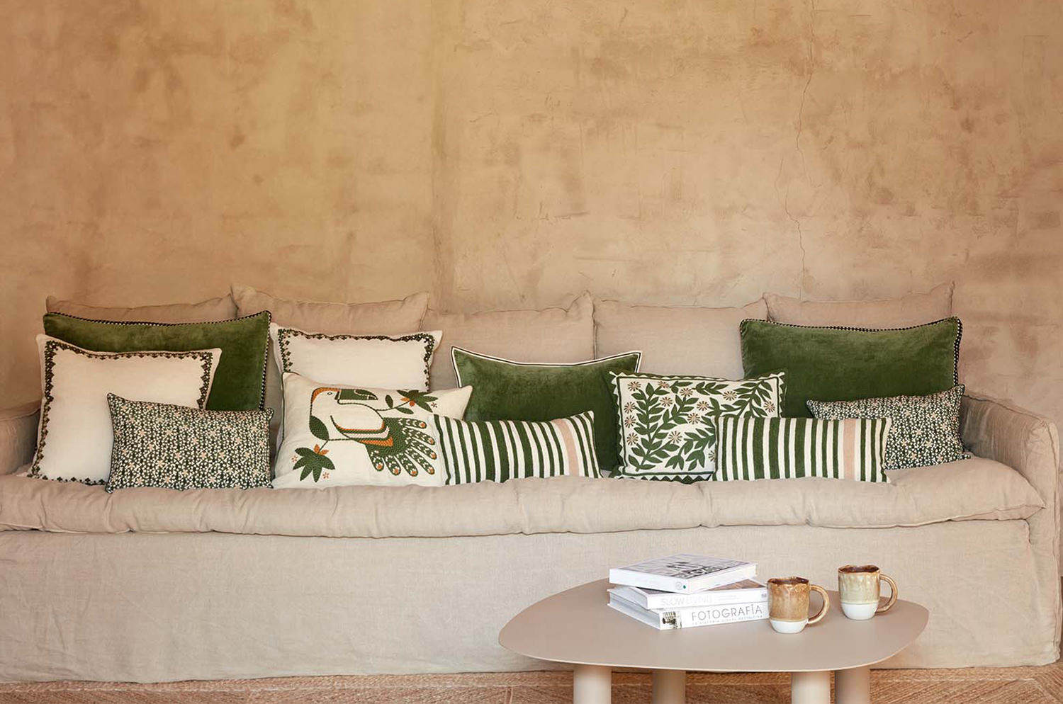 【海外取寄品】ELITIS(エリティス) Aristote クッション(Figuier) 55x40cm 中材付