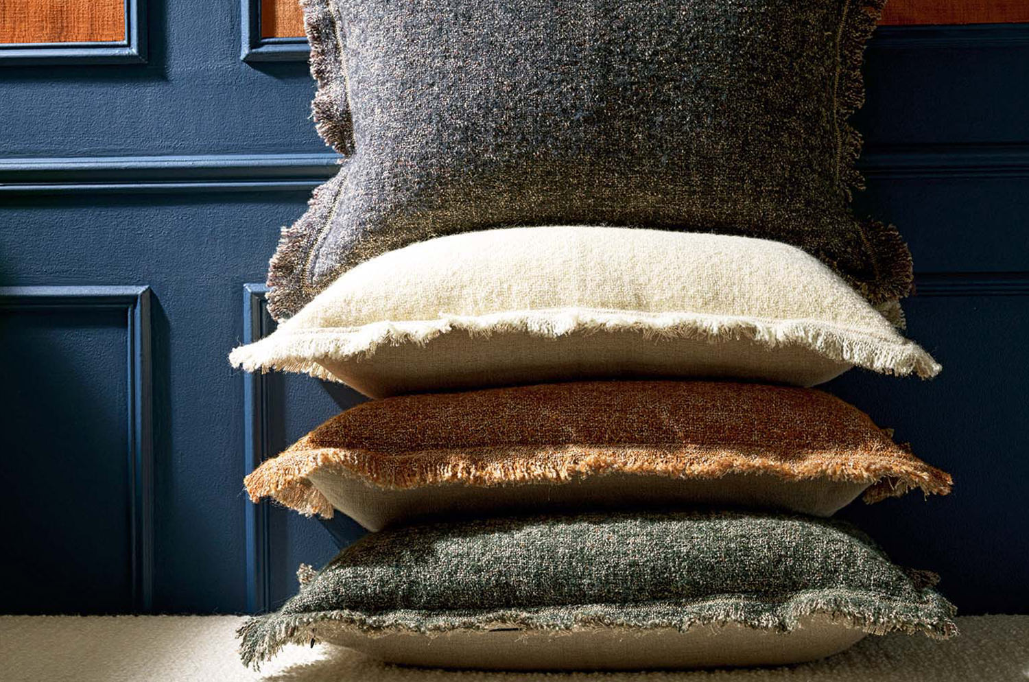 【海外取寄品】ELITIS(エリティス) Balzac クッション(Neige) 55x40cm 中材付