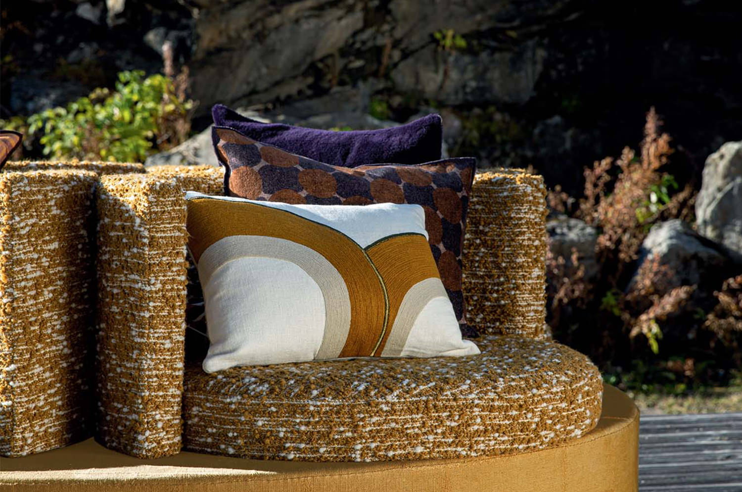 【海外取寄品】ELITIS(エリティス) Bridge クッション(Lemon) 55x40cm 中材付