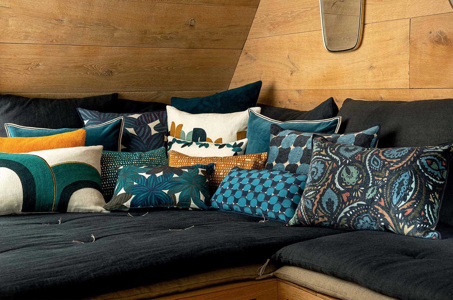 【海外取寄品】ELITIS(エリティス) Bridge クッション(Starblue) 55x40cm 中材付