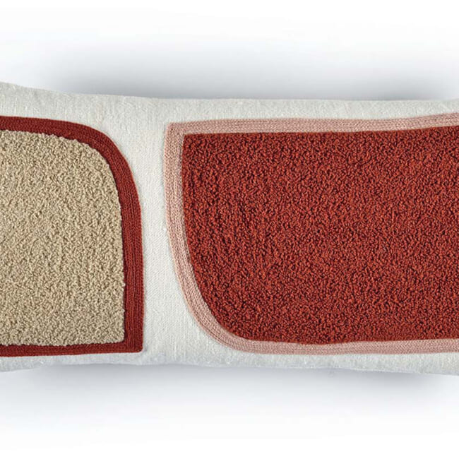 【海外取寄品】ELITIS(エリティス) Broceliande クッション(Rouge vernis) 50x25cm 中材付